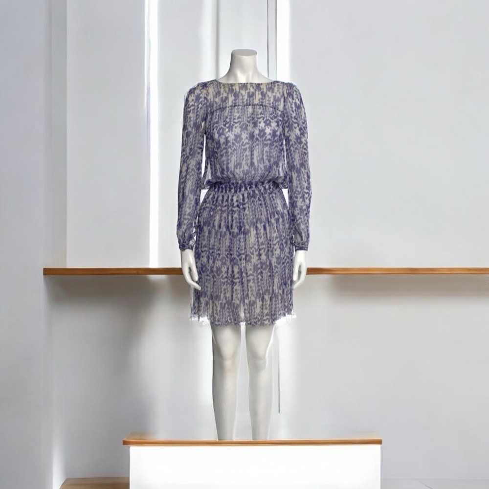 Isabel Marant  Etoile Crinkle Crape Blue Ruffled Tiered Dress